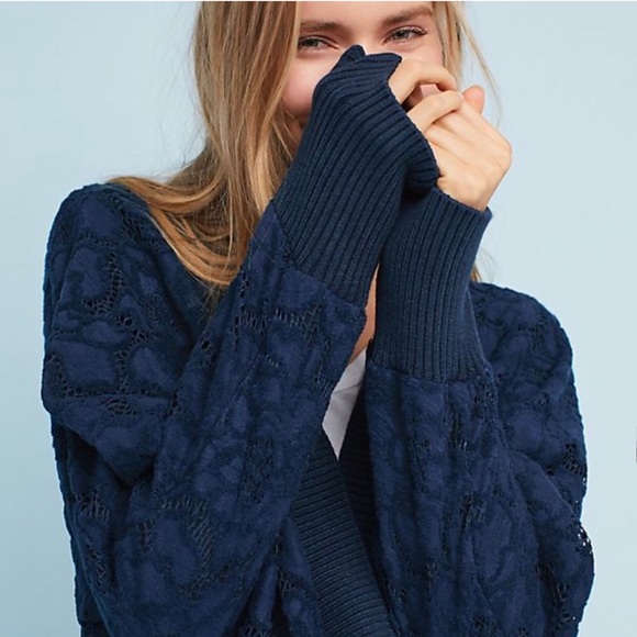 ANTHROPOLOGIE AKEMI + KIN BRUSHED LACE SWEATER - Picture 2 of 7